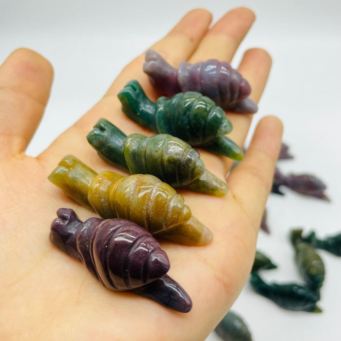 25 Pieces Ocean Jasper Snails Carving