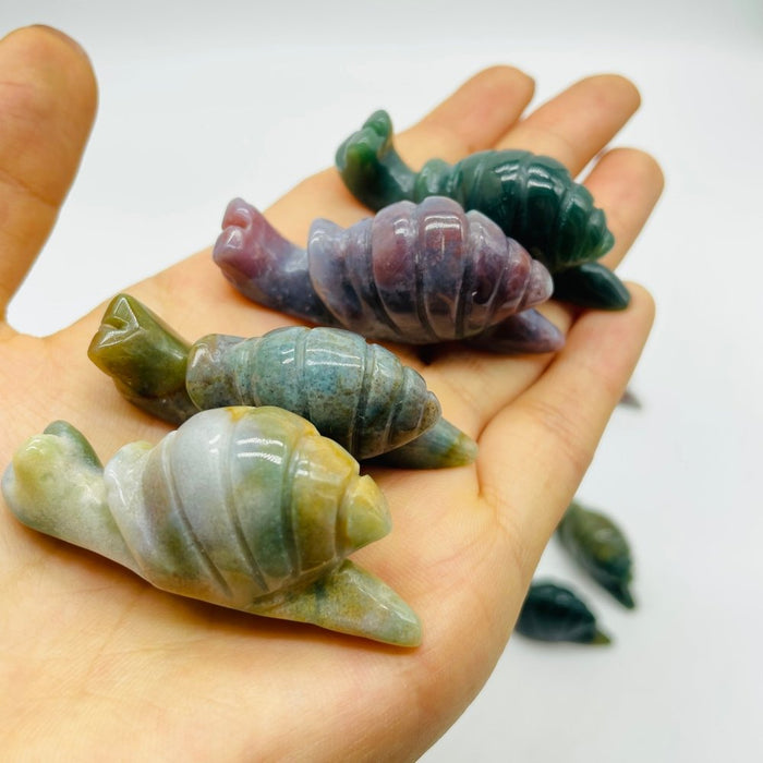 25 Pieces Ocean Jasper Snails Carving