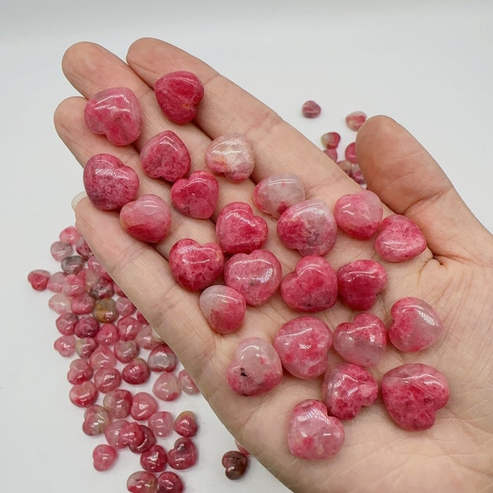 255 Pieces High Quality Pink Rhodonite Mixed Quartz Mini Heart DIY Pendant