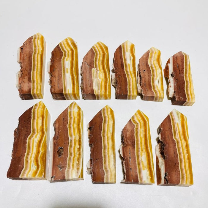 11 Pieces Yellow Calcite Points