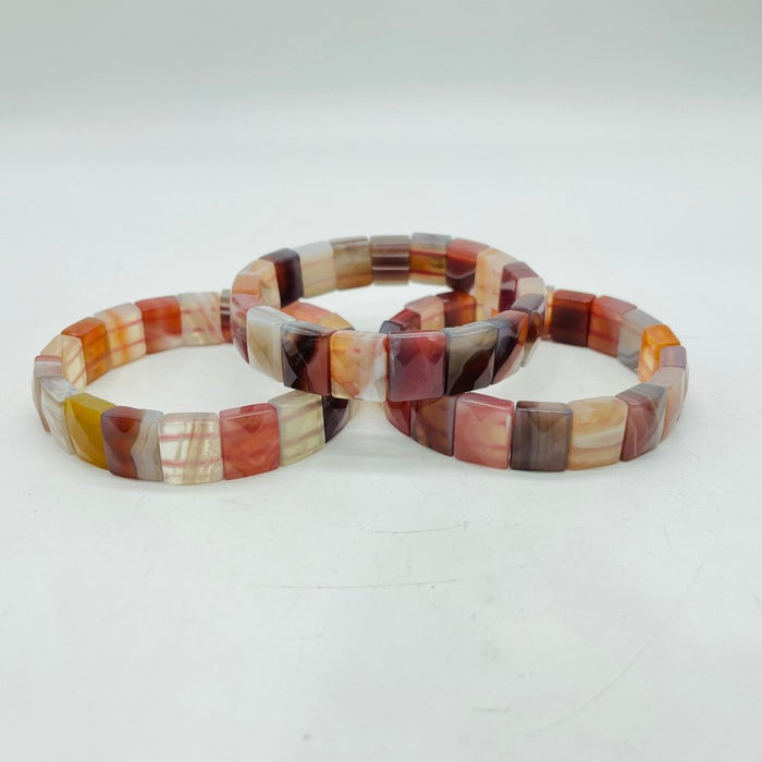 High Quality Red Stripe Agate Square Bracelet Wholesale
