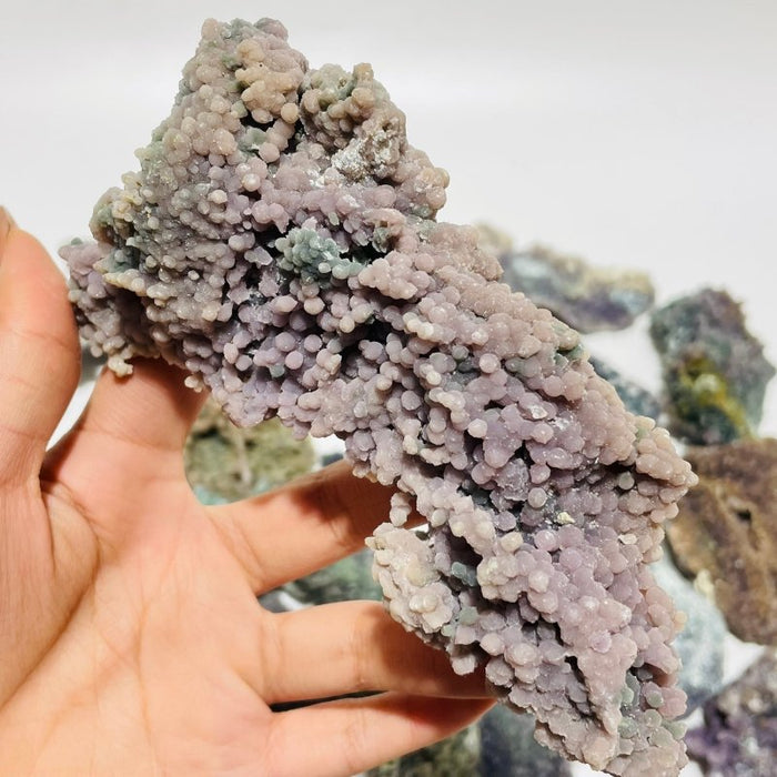 28 Pieces Beautiful Raw Purple Grape Agate Stone Prehnite Stone
