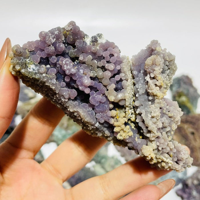 28 Pieces Beautiful Raw Purple Grape Agate Stone Prehnite Stone