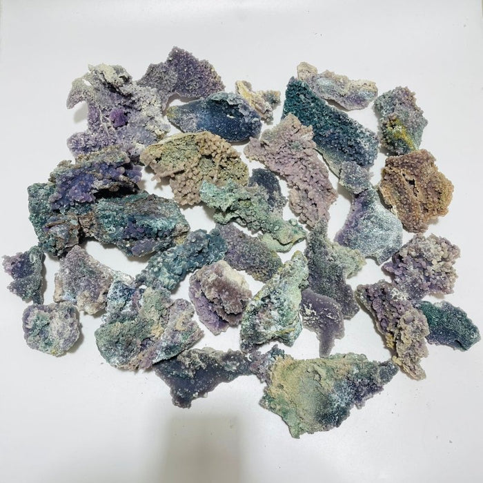 28 Pieces Beautiful Raw Purple Grape Agate Stone Prehnite Stone