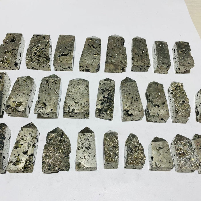 28 Pieces Pyrite Four-Sided Tower Point