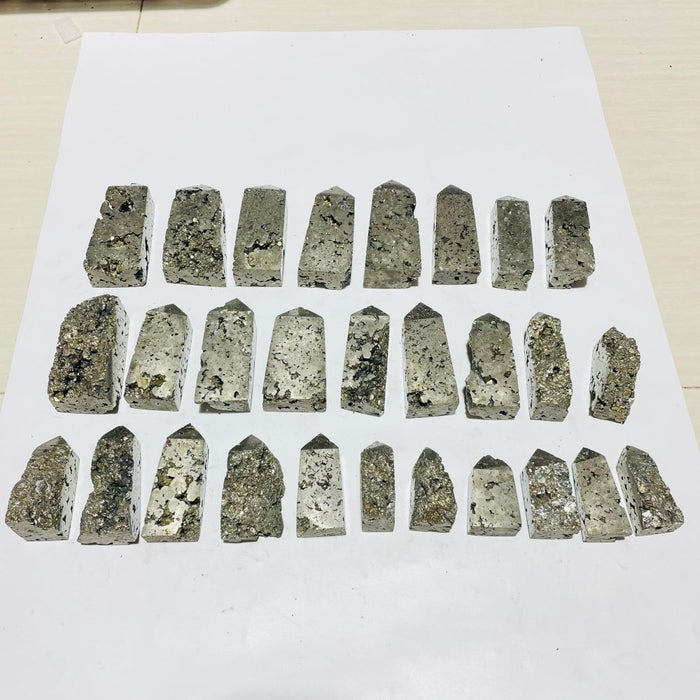 28 Pieces Pyrite Four-Sided Tower Point