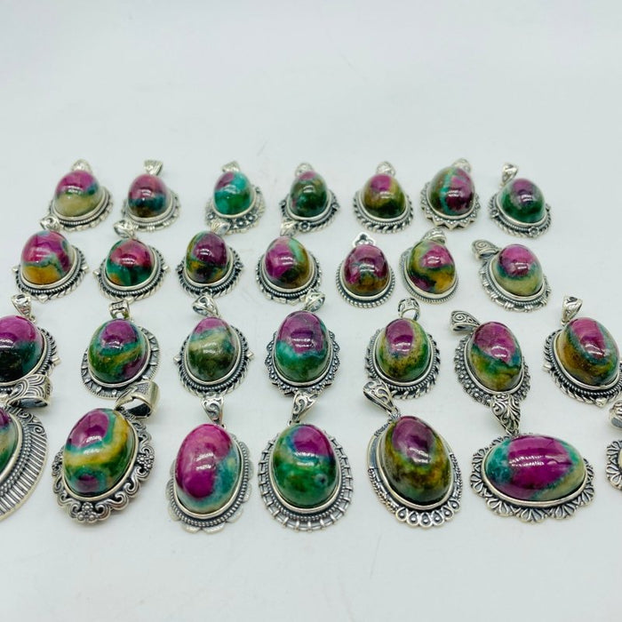 28 Pieces Sterling Silver Different Styles Ruby In Kyanite Pendant
