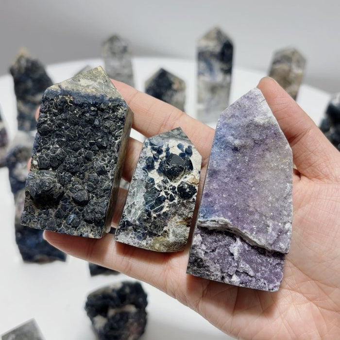 29 Pieces Beautiful Blue Fluorite Raw Tower Specimen Stone