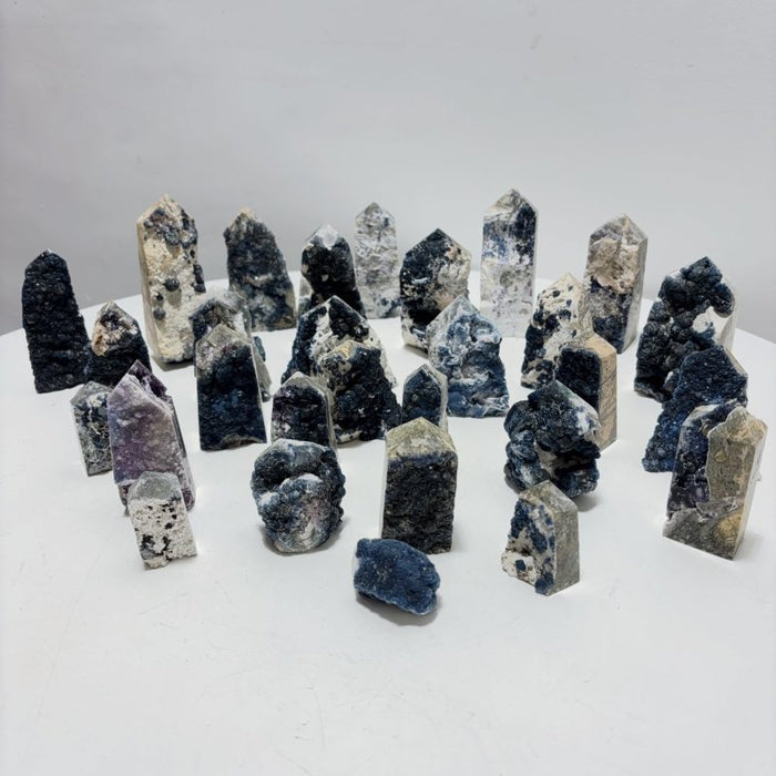 29 Pieces Beautiful Blue Fluorite Raw Tower Specimen Stone