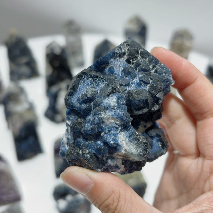 29 Pieces Beautiful Blue Fluorite Raw Tower Specimen Stone