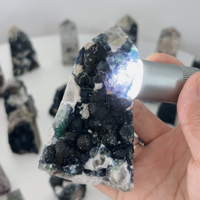 29 Pieces Beautiful Blue Fluorite Raw Tower Specimen Stone