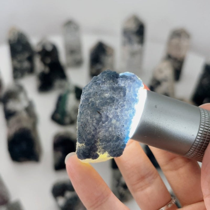 29 Pieces Beautiful Blue Fluorite Raw Tower Specimen Stone