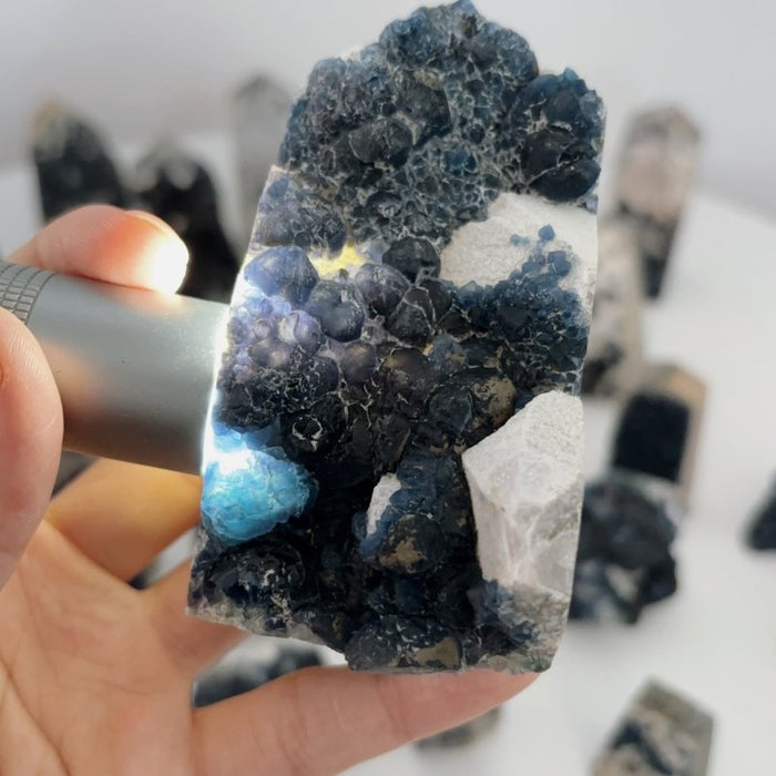 29 Pieces Beautiful Blue Fluorite Raw Tower Specimen Stone