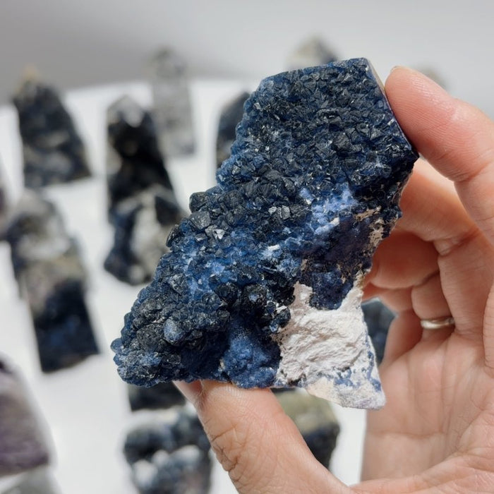 29 Pieces Beautiful Blue Fluorite Raw Tower Specimen Stone
