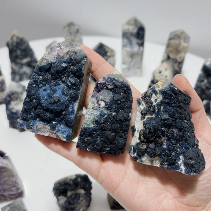 29 Pieces Beautiful Blue Fluorite Raw Tower Specimen Stone