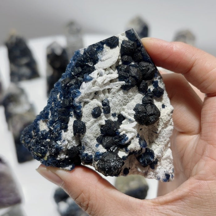29 Pieces Beautiful Blue Fluorite Raw Tower Specimen Stone