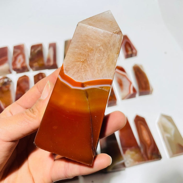 29 Pieces Fat Four-Sided Carnelian Points