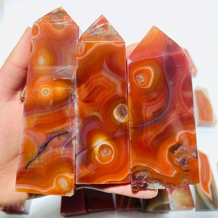 29 Pieces Fat Four-Sided Carnelian Points