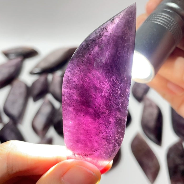 29 Pieces High Quality Purple Flash Lepidolite Leaf