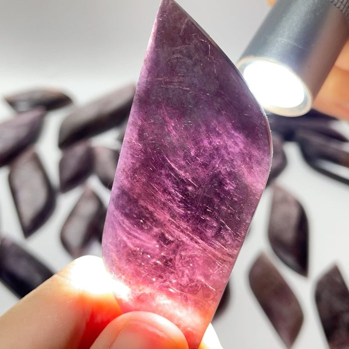 29 Pieces High Quality Purple Flash Lepidolite Leaf