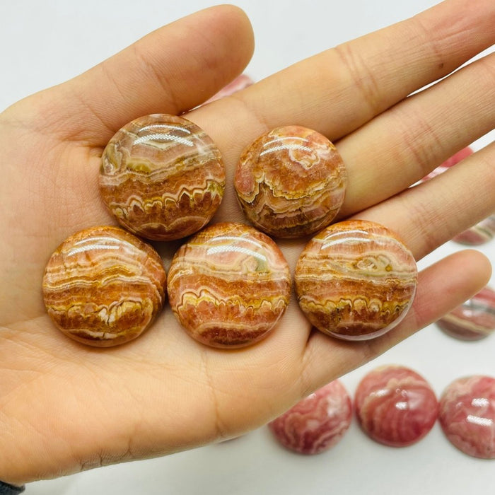 29 Pieces High Quality Rhodochrosite Round Plate DIY Pendant
