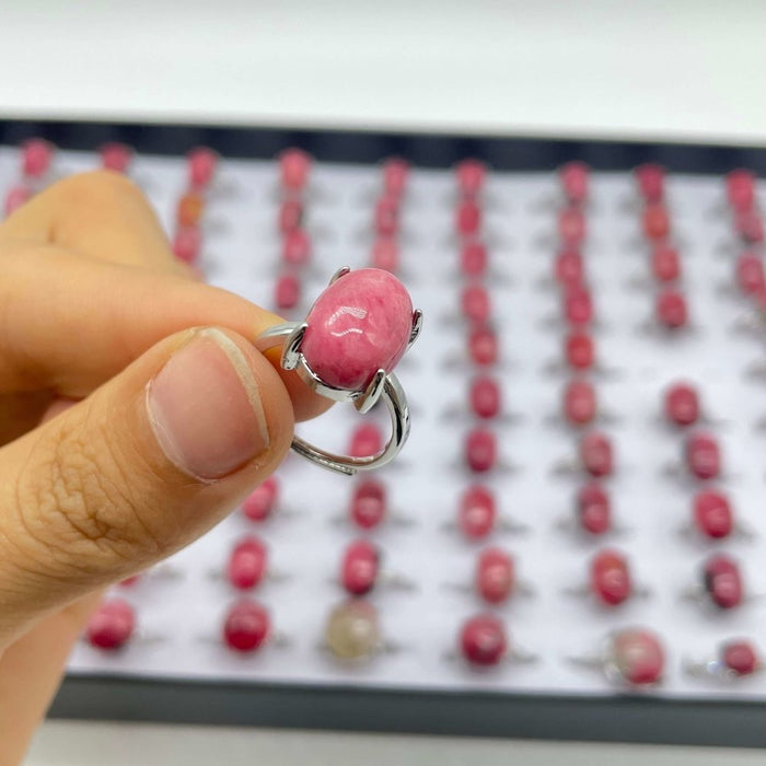89 Pieces Pink Rhodonite Different Styles Ring