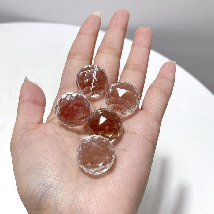 2cm/0.78In Clear Quartz Facet Cut Flash Sphere Wholesale
