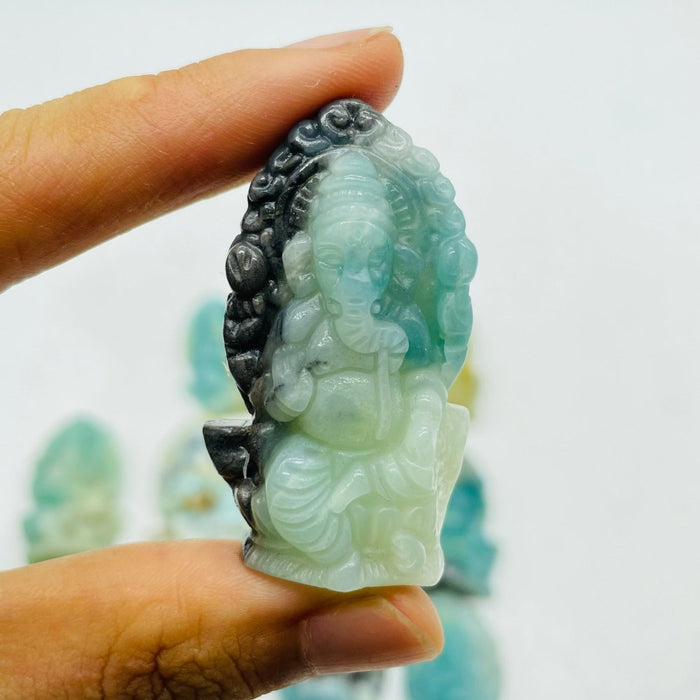 12 Pieces High Quality Caribbean Calcite Ganesha Carving