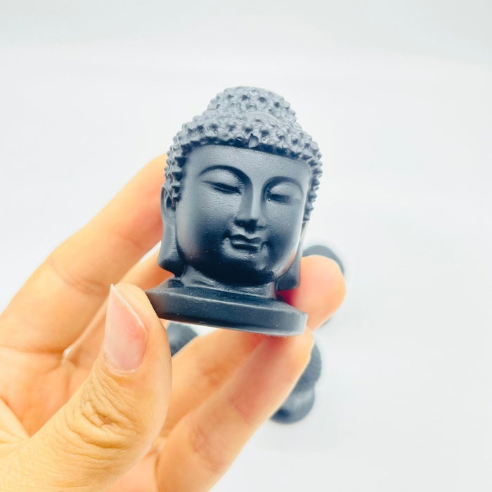 2Inch Obsidian Buddha Head Carving Wholesale
