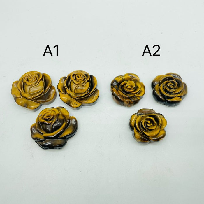 2Types Tiger Eye Flower Carving Wholesale