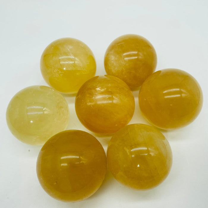 Yellow Calcite Spheres Ball Wholesale