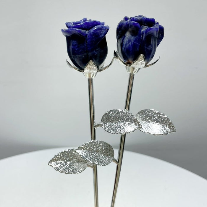 3 Color Beautiful Sodalite Rose Flower Carving Wholesale #1 Shape