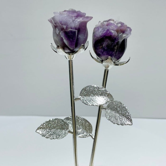 3 Color Chevron Amethyst Rose Flower Carving Wholesale #1 Shape
