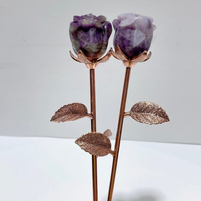 3 Color Chevron Amethyst Rose Flower Carving Wholesale #1 Shape