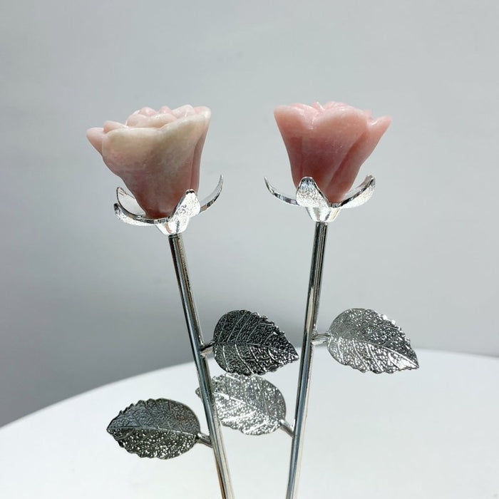 3 Color Pink Opal Rose Flower Carving Wholesale #2 Shape