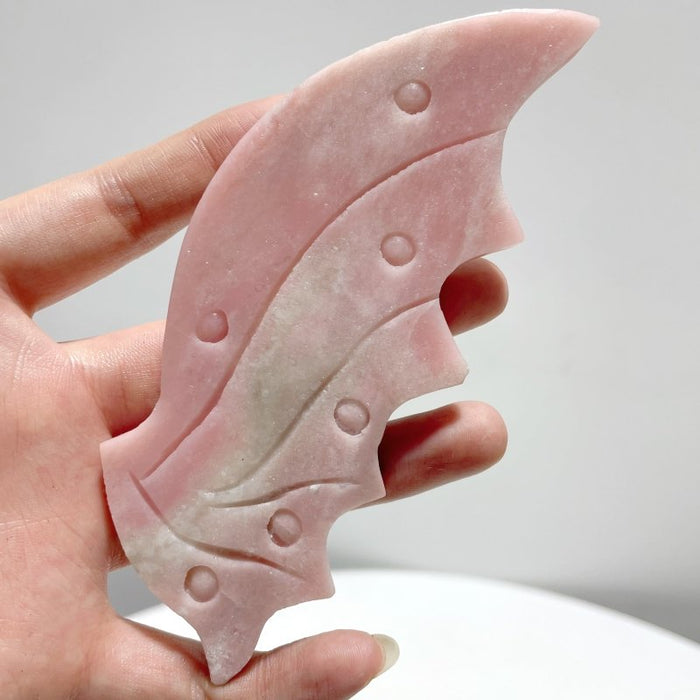 3 Pairs Unique Pink Opal Flying Dragon Wing With Stand