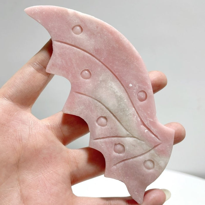3 Pairs Unique Pink Opal Flying Dragon Wing With Stand