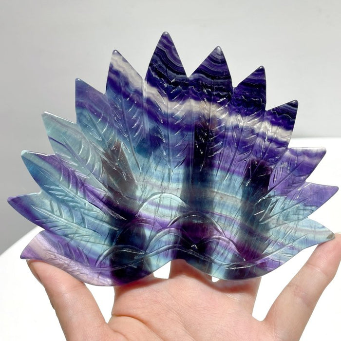 3 Pieces Beautiful Peacock With Stand Carving Fluorite Golden Hematoid Quartz