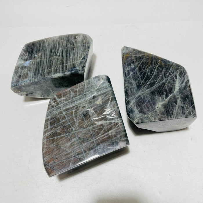 3 Pieces Beautiful Purple Large Labradorite Free Form