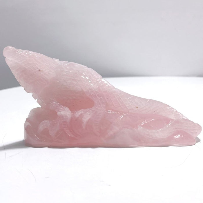 3 Pieces Beautiful Rose Quartz Lizard Carving