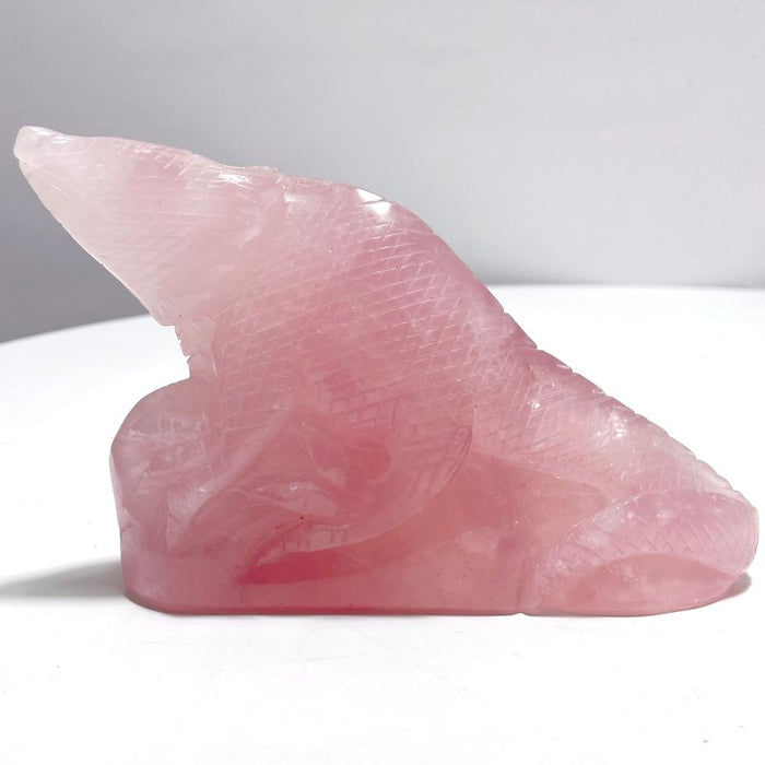 3 Pieces Beautiful Rose Quartz Lizard Carving