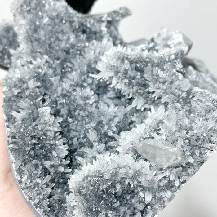 3 Pieces Black Clear Quartz Cluster (Mixed Pyrite) Skull Carving