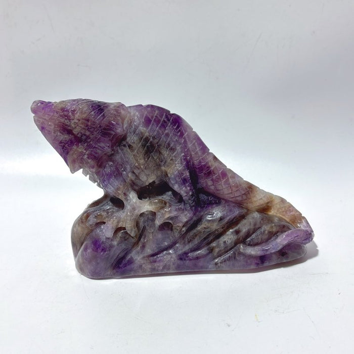 3 Pieces Chevron Amethyst Lizard Carving