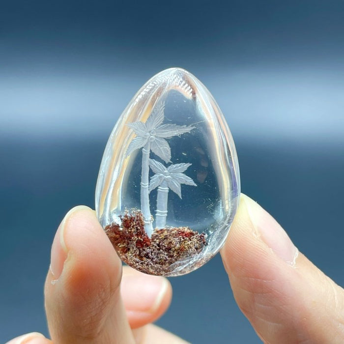 3 Pieces Flower Garden Quartz Inner Scene Carving