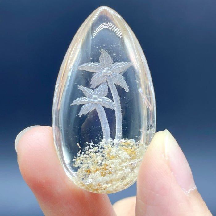 3 Pieces Flower Garden Quartz Inner Scene Carving