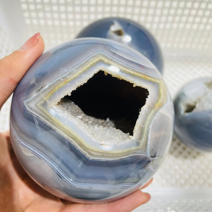 3 Pieces Geode Druzy Agate Spheres Ball
