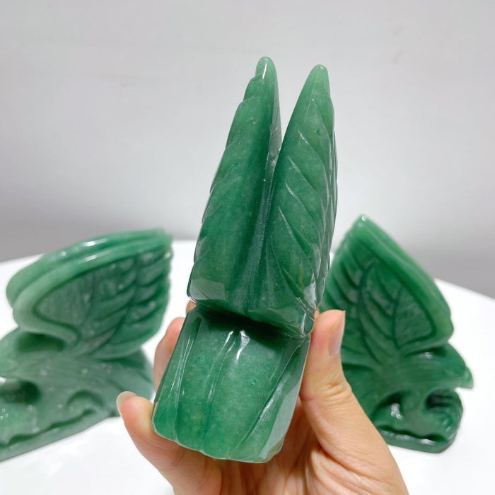 3 Pieces Green Aventurine Eagle Carving