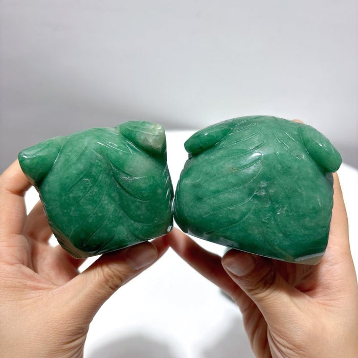 3 Pieces Green Aventurine Tiger Head Carving