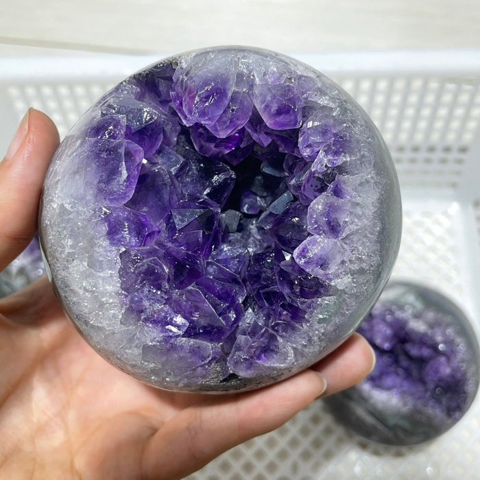 3 Pieces High Quality Amethyst Cluster Spheres