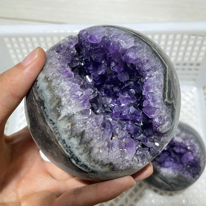 3 Pieces High Quality Amethyst Cluster Spheres